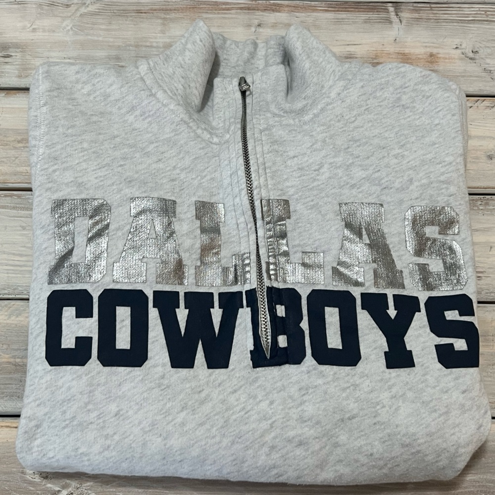 PINK brand Cowboys quarter zip-up sweatshirt